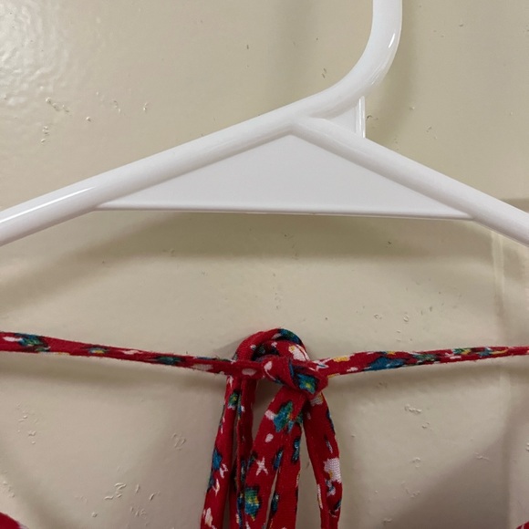 Red Rouched Halter Top - Picture 3 of 5